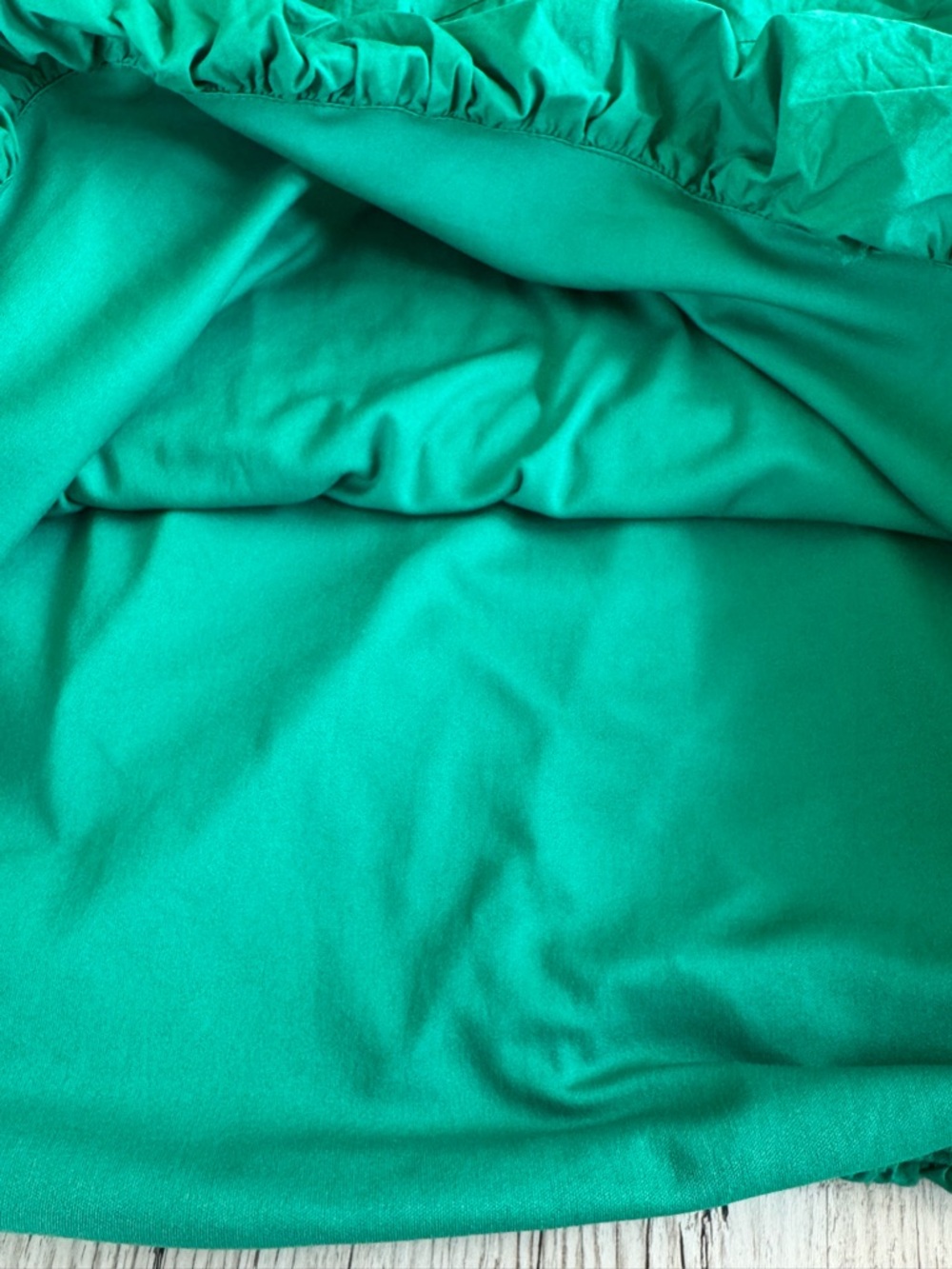Monteau Los Angeles Bubble Hem Green Midi Dress Spaghetti Straps with Pockets L - Picture 11 of 16